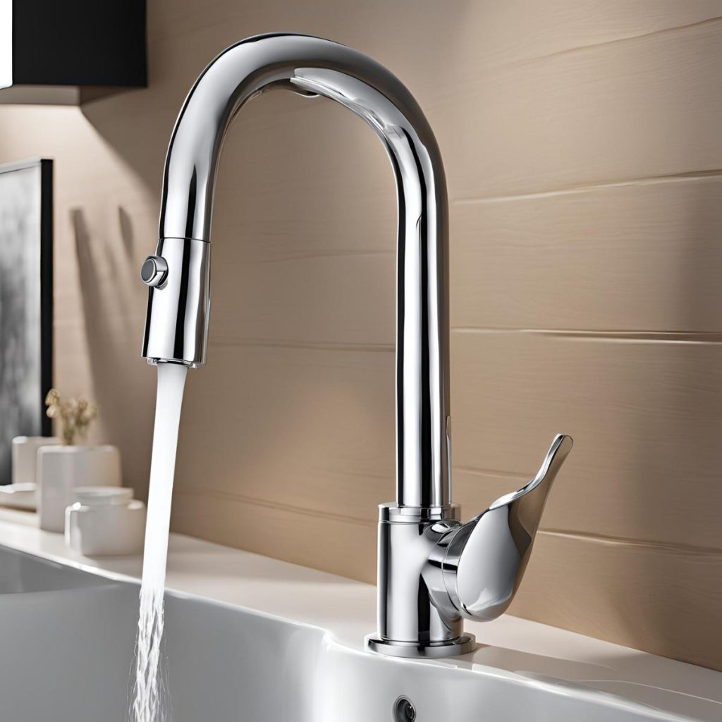 chrome bathroom faucet